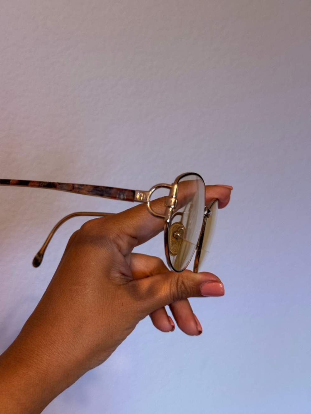 GUCCI | Vintage Round Metal Glasses - Gold Frame - Picture 5 of 7